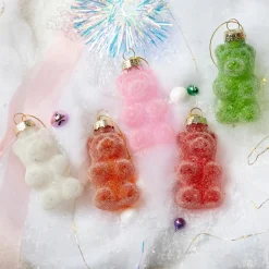 Décoration De Sapin|KAEMINGK Lot de 5 Oursons en verre (H8 cm) Bonbons Gourmandise Multicolore