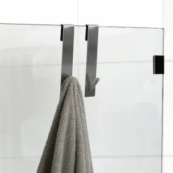 Rangement Salle De Bain|TENDANCE Lot de 2 patères à suspendre spécial paroi de douche (H18 cm) Chrome Argent
