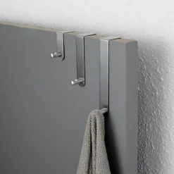Rangement Salle De Bain|TENDANCE Lot de 3 patères de porte acier inoxydable (H7-13-19 cm) Chrome Argent