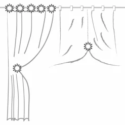 Embrasse, Pince Et Anneaux|LUANCE Lot de 2 pinces rideau Acapulco et or Blanc