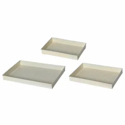 Déco Extérieur Et Cache-Pot|Déco Extérieur Et Cache-Pot|#N/A Lot de 3 plateaux décoratifs (34 x 24 cm) Fleurs d'Ésmée Crème Beige