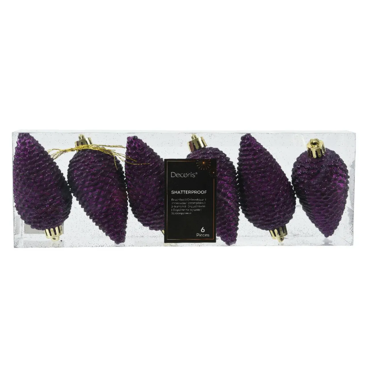 Décoration De Sapin|KAEMINGK Lot de 6 pommes de pin à suspendre (H8 cm) Alpine Figue