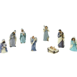 Personnages De Crèche|KAEMINGK Lot de 8 santons (Hauteur 9 cm) de Clémence Bleu