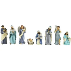 Personnages De Crèche|KAEMINGK Lot de 8 santons (Hauteur 15 cm) de Clémence Bleu