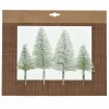 Décoration De Sapin|KAEMINGK Lot de 4 sapins de Noël à suspendre sur clip (H14 cm) Vert enneigé