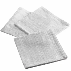 Serviette De Table|DOUCEUR D'INTERIEUR Lot de 3 serviettes coton (40 x 40 cm) Elegancia Argent
