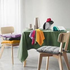 Serviette De Table|DOUCEUR D'INTERIEUR Lot de 3 serviettes coton recyclé (40 x 40 cm) Mistral Vert émeraude