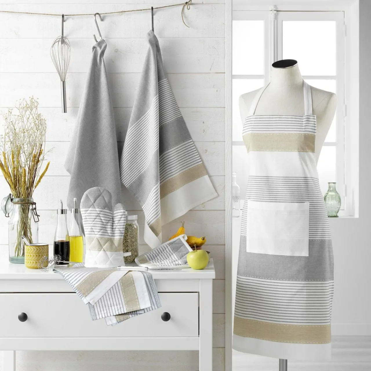 Serviette De Table|douceur d'intu017drieur Lot de 3 serviettes coton tissé (40 x 40 cm) Iliabe hes Blanc