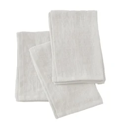 Serviette De Table|EMINZA Lot de 3 serviettes lin lavé (40 x 40 cm) Louise hes Blanc