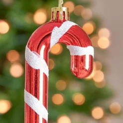 Décoration De Sapin|Feeric Lights & Christmas Lot de 6 sucres d'orge à suspendre (H14 cm) Candy Rouge