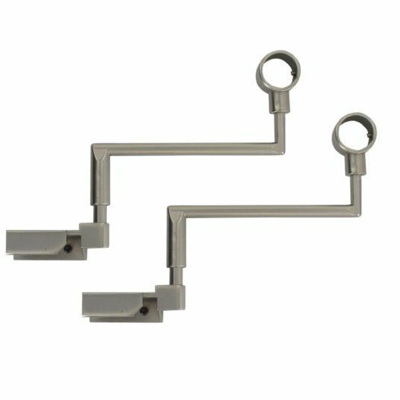 Tringle Voilage Et Support|LUANCE Lot de 2 supports Fix'vit (L180 - D20 mm) Argent