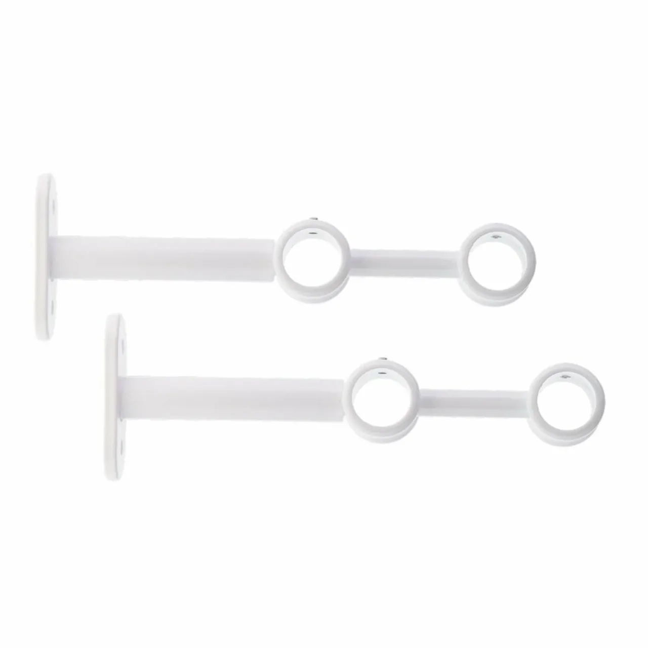 Tringle Plafond|Tringle À Rideau, Barre Et Support|LUANCE Lot de 2 supports tringles doubles (L150 / D20) Jim mat Blanc