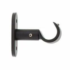 Tringle À Rideau, Barre Et Support|LUANCE Lot de 2 supports tringles fixes (L50 / D20 mm) Jim gouttière mat Noir