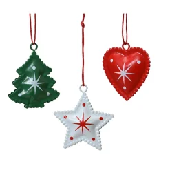 Décoration De Sapin|KAEMINGK Lot de 12 suspensions de Noël en métal (H4,5 cm) Méribel Colorées Multicolore