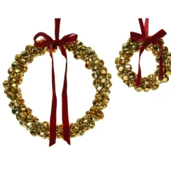 Décoration De Sapin|KAEMINGK Lot de 2 suspensions en métal (D25 cm) Couronne et velours Or