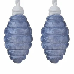 Décoration De Sapin|KAEMINGK Lot de 2 suspensions en verre (H12 cm) Olive Bleu nuit