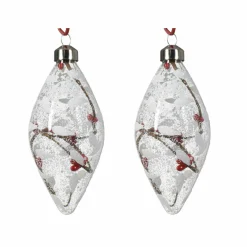 Décoration De Sapin|KAEMINGK Lot de 2 suspensions en verre (H13 cm) Branches Transparent