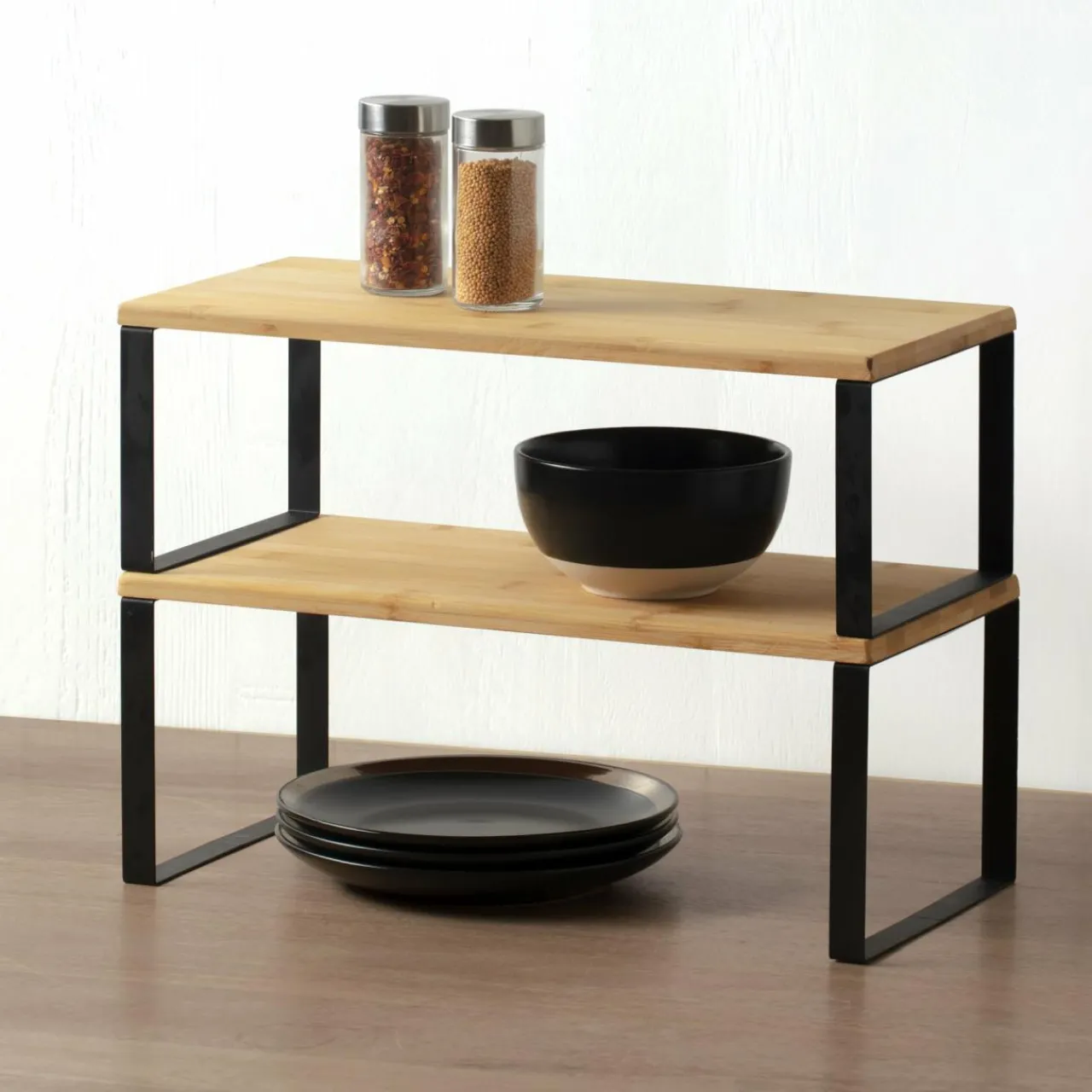 Rangement Et Organisateur|5 Five Simply Smart Lot de 2 étagères gigognes (40 x H15 cm) Blackbambou Noir