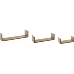 Étagère Murale|ATMOSPHERA Lot de 3 étagères murales en (L22-32-42 cm) Bord Naturel Bois