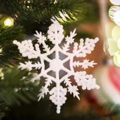 Décoration De Sapin|KAEMINGK Lot de 12 étoiles de Noël à suspendre (H10 cm) Morzine Blanc