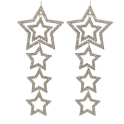 Décoration De Sapin|KAEMINGK Lot de 2 étoiles de Noël à suspendre (H7,50 cm) Cassiopéa Champagne Or