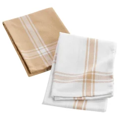 Accessoire Cuisine|DOUCEUR D'INTERIEUR Lot de 2 torchons coton recyclé Cuisiline Beige
