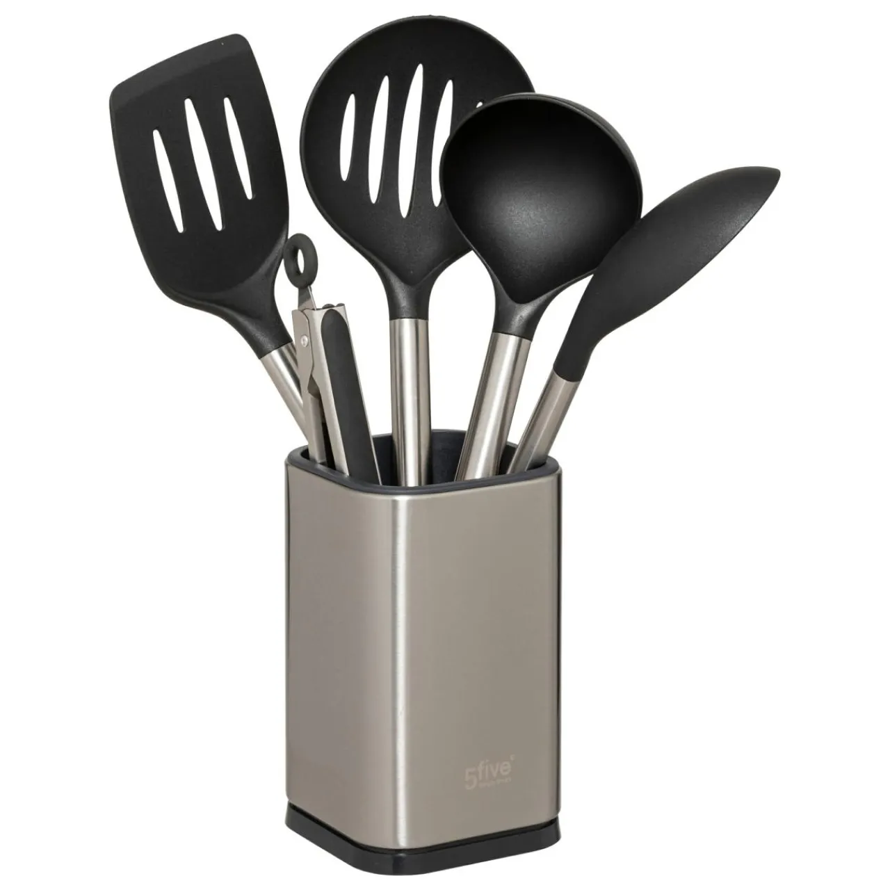 Ustensile Cuisine|5 Five Simply Smart Lot de 5 ustensiles de cuisine avec pot InoxSet Gris