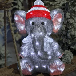 Père Noël, Animaux Et Personnage|Déco Et Objet Lumineux|EMINZA Éléphant lumineux 70 LED (H46 cm) Lulu Blanc froid