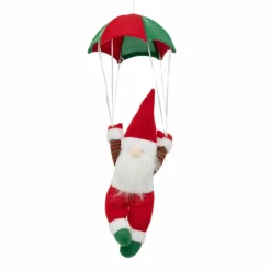 Père Noël, Animaux Et Personnage|Feeric Lights & Christmas Lutin de Noël à suspendre (H58 cm) Parachutiste Rouge