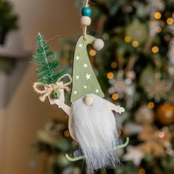 Décoration De Sapin|KAEMINGK Lutin de Noël à suspendre (H11 cm) Mon sapin Vert