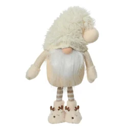 Père Noël, Animaux Et Personnage|KAEMINGK Lutin de Noël debout (H60 cm) Gaston mignon crème Blanc