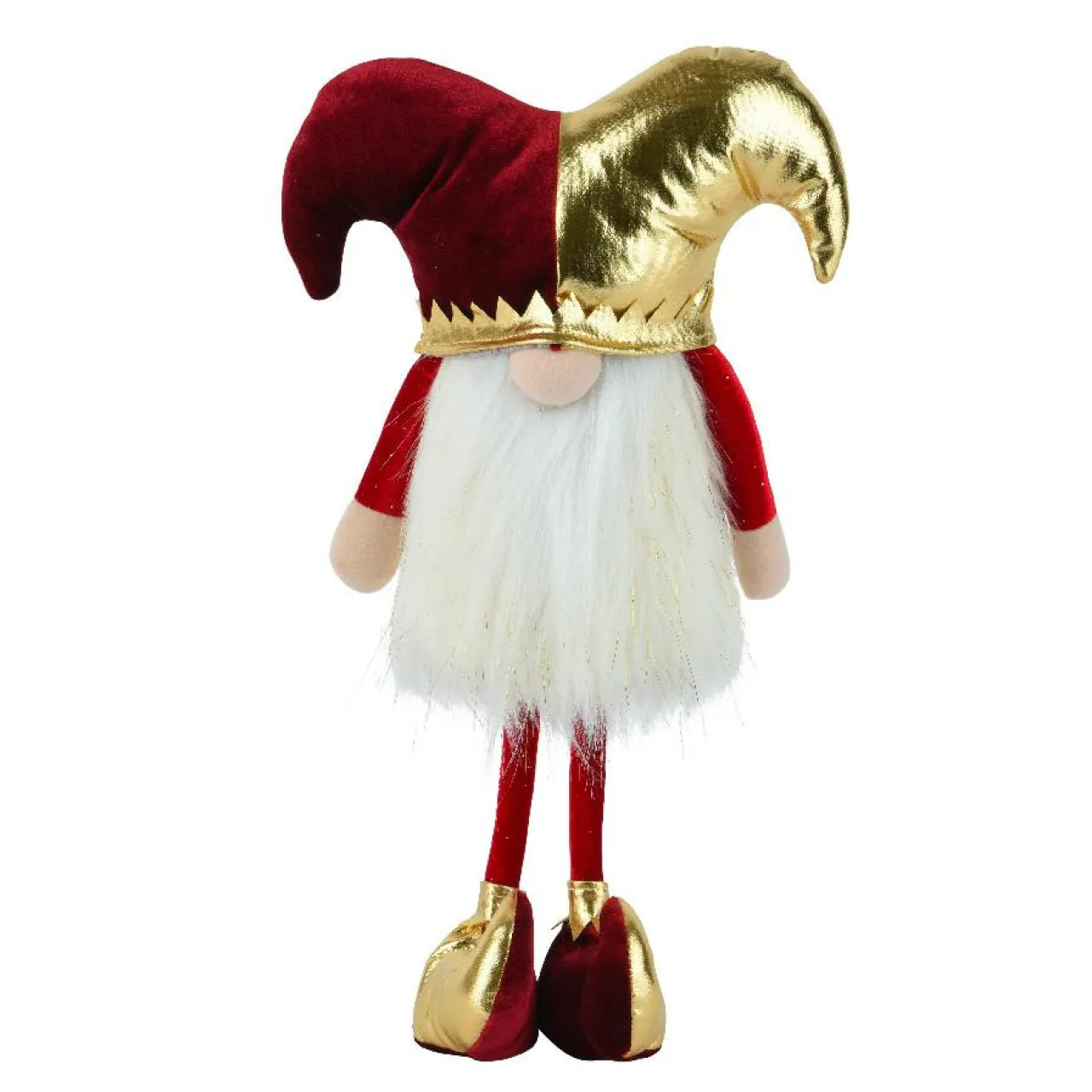 Père Noël, Animaux Et Personnage|KAEMINGK Lutin de Noël debout (H39 cm) Arlequin et doré Bordeaux