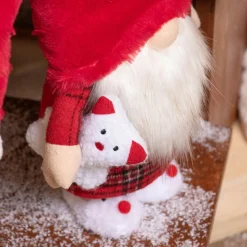 Père Noël, Animaux Et Personnage|KAEMINGK Lutin de Noël (H65 cm) Tilki Dormeur en pyjama bonnet Rouge