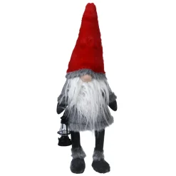 Père Noël, Animaux Et Personnage|KOOPMAN Lutin de Noël lumineux (H51 cm) Kelan Rouge