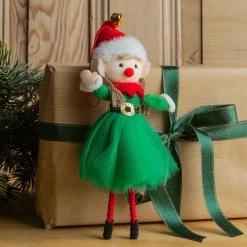 Décoration De Sapin|CHRISTMAS DREAM Lutin farceur à suspendre (H20 cm) Fillette et clochette Multicolore