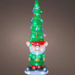 Père Noël, Animaux Et Personnage|Déco Et Objet Lumineux|EMINZA Lutin lumineux 60 LED (H60 cm) Joyeux Vert et Blanc froid