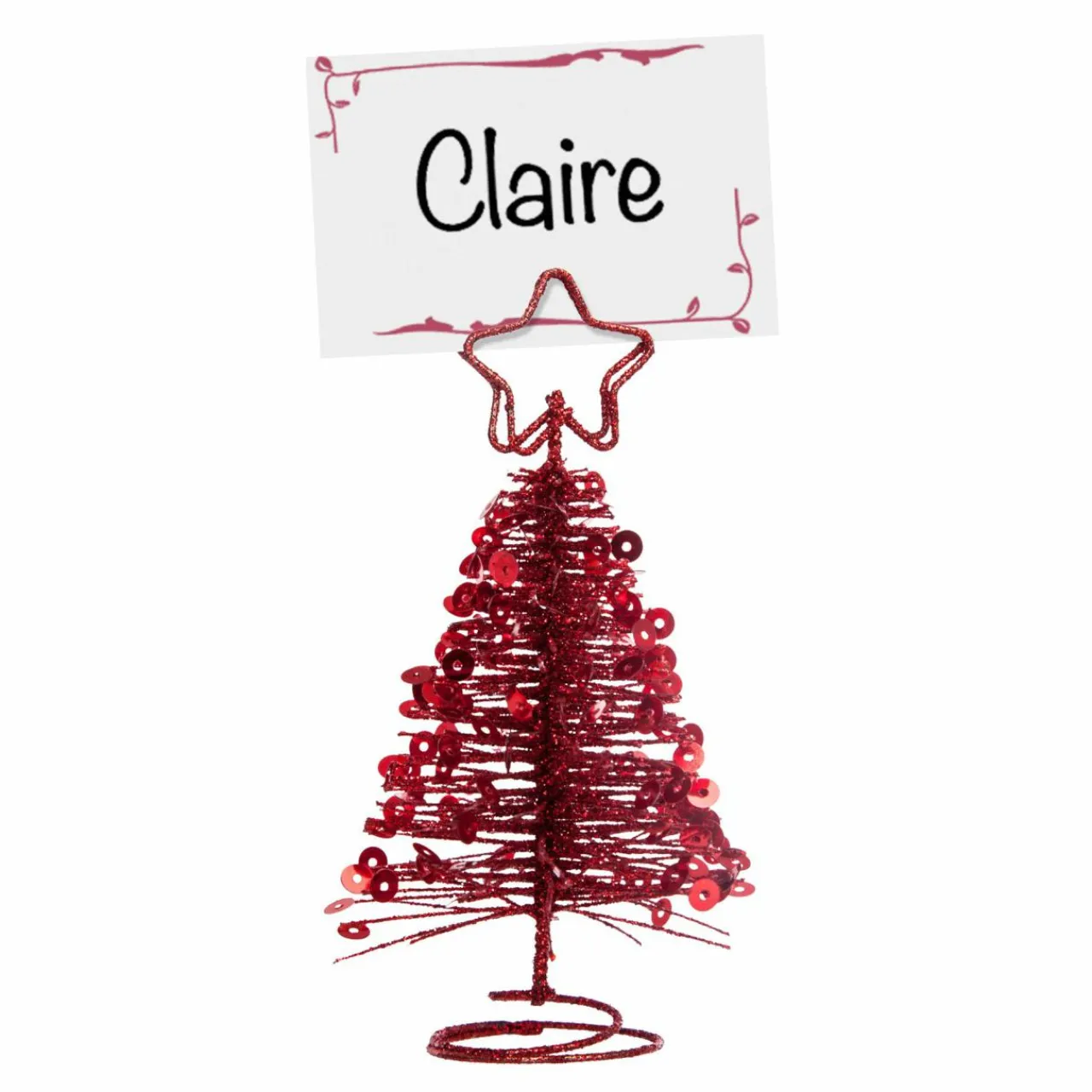 Déco De Table|Feeric Lights & Christmas Marque place (H10 cm) Sapin Rouge