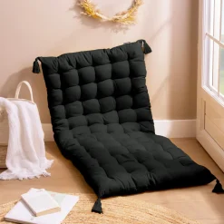 Coussin De Sol|EMINZA Matelas de sol coton (120 x 60 cm) Pixel Noir