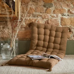 Coussin De Sol|EMINZA Matelas de sol gaze de coton (60 x 120 cm) Gaïa Camel