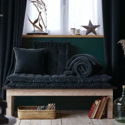 Coussin De Sol|EMINZA Matelas de sol velours de coton (60 x 120 cm) Victor Bleu nuit