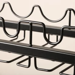 Range Bouteilles|EMINZA Meuble range-bouteilles industriel 12 emplacements et porte-verres (H180 cm) Pablo Marron