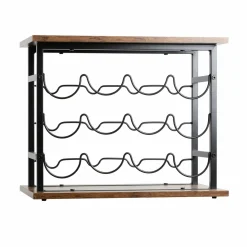 Range Bouteilles|EMINZA Meuble range-bouteilles industriel 12 emplacements (H40 cm) Auguste Noir