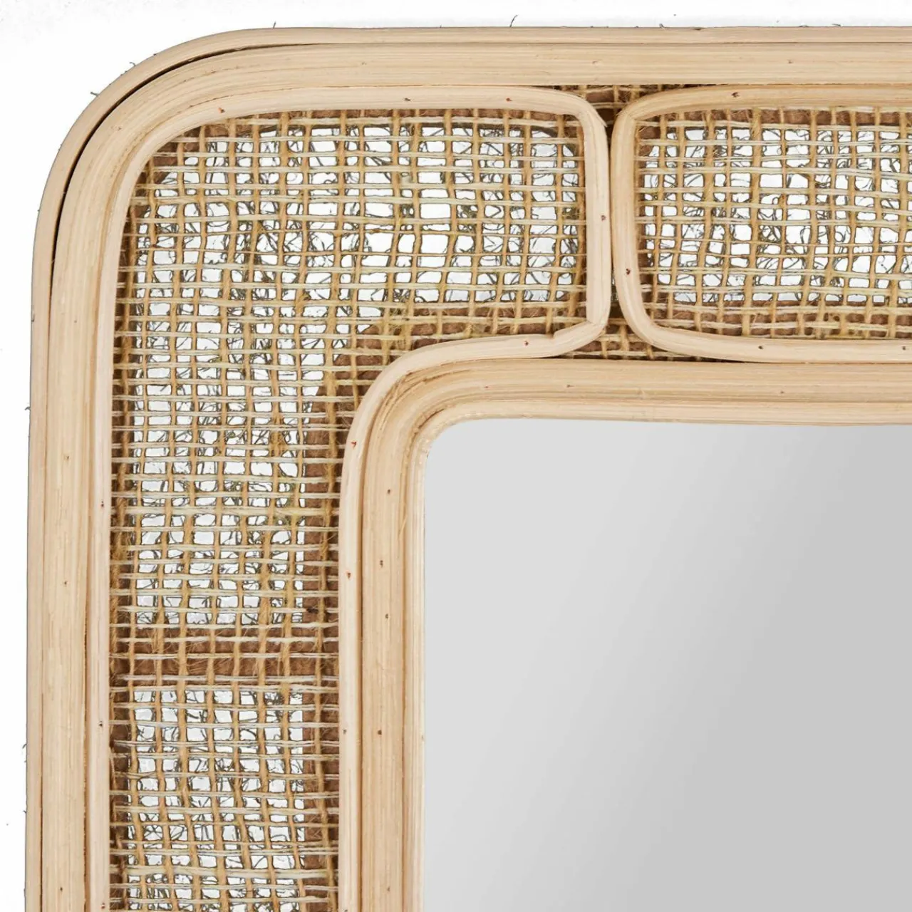 Accessoire Salle De Bain|Miroir|OSTARIA Miroir mural rectangulaire en rotin (H39 cm) Dalila Naturel