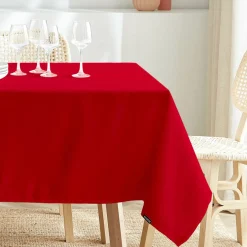 Nappe De Table|EMINZA Nappe carrée anti tache (100 x 100 cm) Elise Rouge