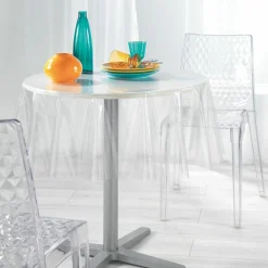 Nappe De Table|DOUCEUR D'INTERIEUR Nappe cirée ronde (D140 cm) Paillettes Cristal Transparent