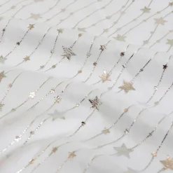 Nappe Et Chemin De Table|JJA Nappe de Noël rectangulaire (140 x 240 cm) Pluie d'étoiles he Blanc