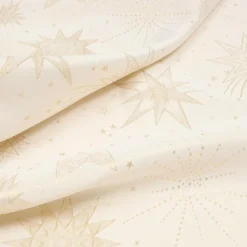 Nappe Et Chemin De Table|JJA Nappe de Noël rectangulaire (360 x 140 cm) Nuit étoilée et doré Beige