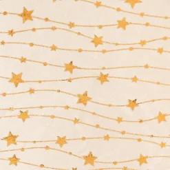 Nappe Et Chemin De Table|JJA Nappe de Noël rectangulaire (360 x 140 cm) Pluie d'étoiles et doré Ivoire
