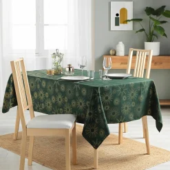 Nappe Et Chemin De Table|DOUCEUR D'INTERIEUR Nappe de Noël rectangulaire (150 x 240 cm) Pampille métallisé Vert