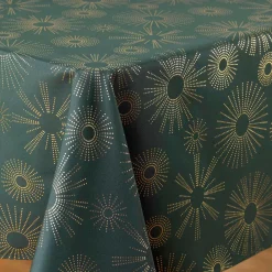 Nappe Et Chemin De Table|DOUCEUR D'INTERIEUR Nappe de Noël rectangulaire (150 x 300 cm) Pampille métallisé Vert